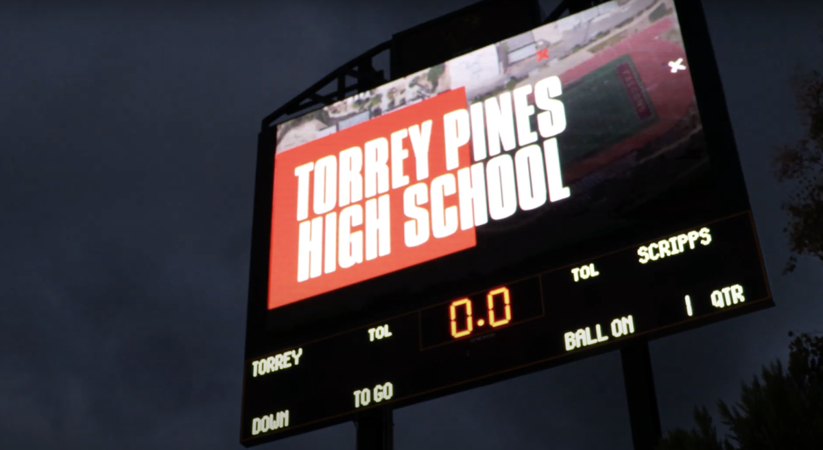 The jumbotron plays graphics, animations and a live feed of the home Falcon games. This was installed in September 2024.  Courtesy of Daniel McKie